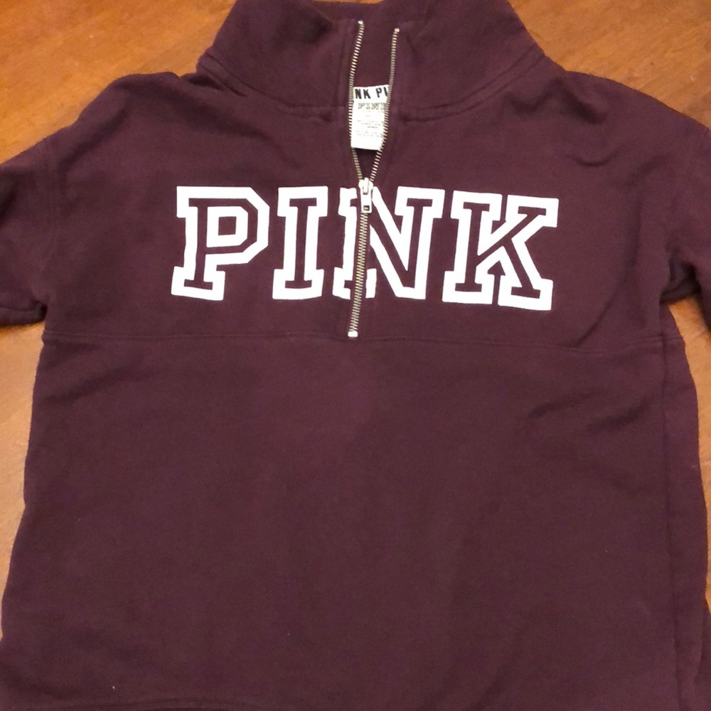 Pink half zip sweatshirt